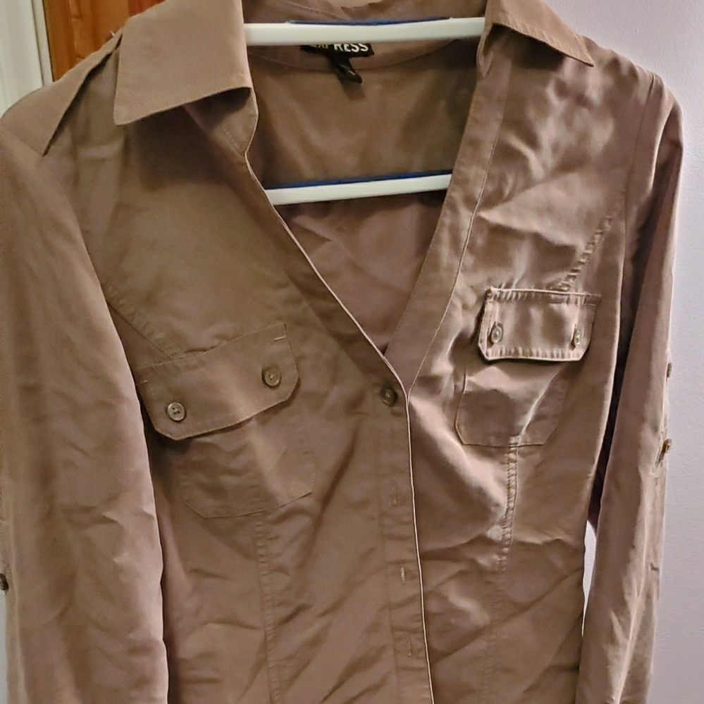 Cute green button down top from Express